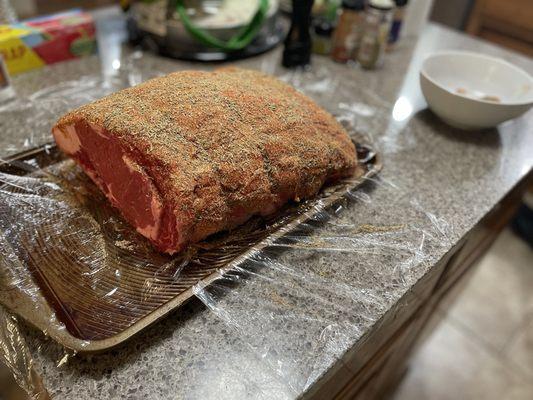 Seasoned 12lb prime rib!