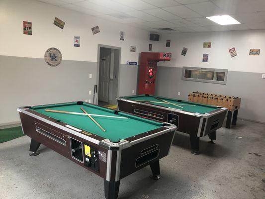 Two pool tables