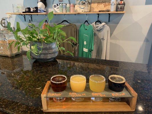 Beer Flight  Amber - Any Victory - Apple Pie Sour - Refined Stout