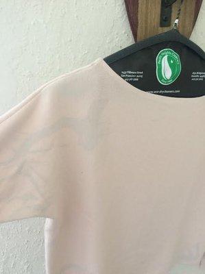 My top, after I had paid for cleaning services from Pacific Heights Cleaners, still detergent-stained.