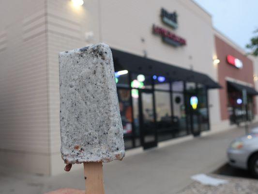 Black sesame paleta, $3.99.  An uncommon and delicious La Michoacana flavor.