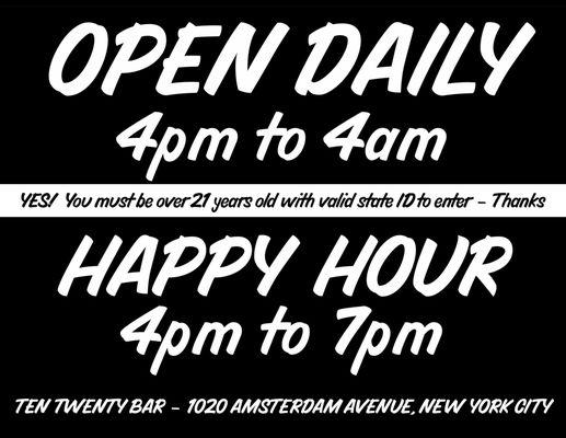 HAPPY HOUR IS BACK!
 4PM - 7PM