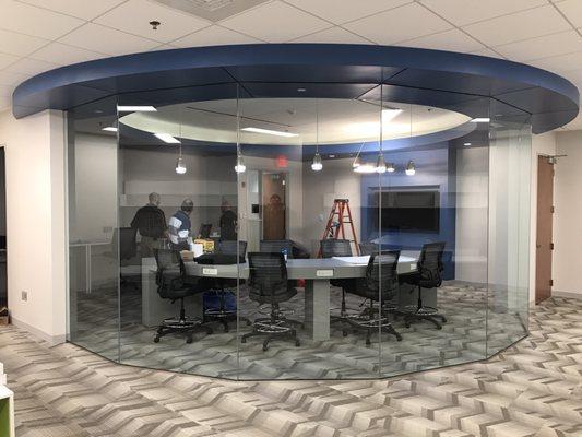 Custom Radius glass wall