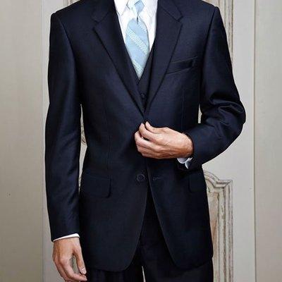 navy suits in house for rental or purchase and custom tailored