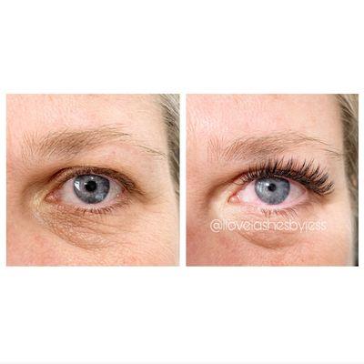 Lash Extensions before & after