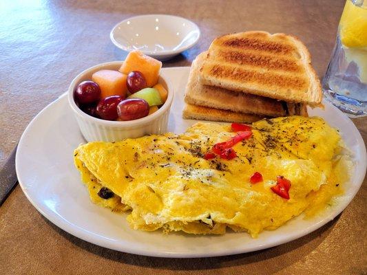 Turkey Egg Omelet  Fresh fruit  White toast