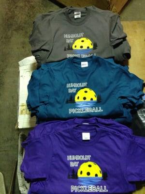 Our local pickleball club tees.