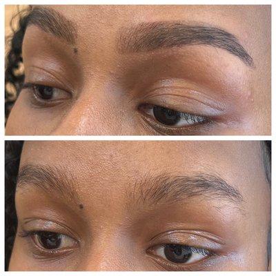 Before & After Eyebrow Threading +Tinting