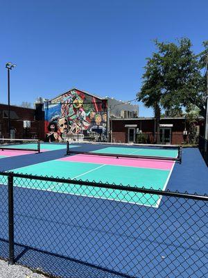 Pickleball courts on site.