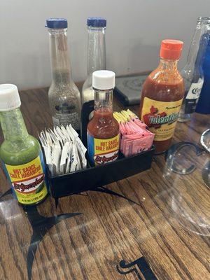 Love the condiments on the table