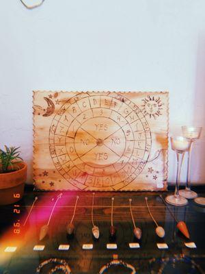 Holistic Healing. Pendulum & Pendulum Board. Positive energy.