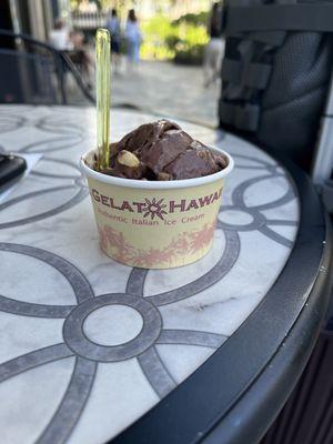 Dark chocolate Macadamia nut gelato