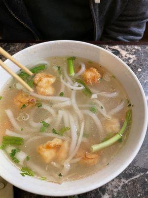 Vietnamese soup with shrimp