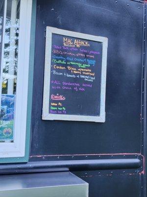 Jam's food truck menu