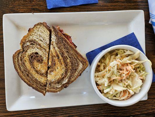 Pastrami Reuben and Slaw