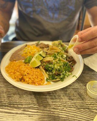 Asado taco plate