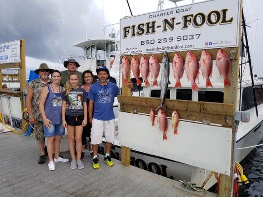 Part of our catch...doesnt include all of the trigger fish and the amberjack we couldn't keep.