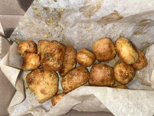 Overcooked garlic knots