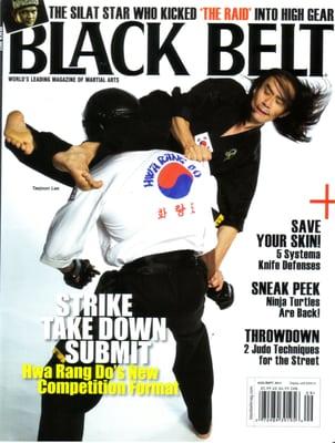 Black Belt Magazine Aug. Sept 2014 Cover Page
Complete Martial art Hwa Rang Do Grand Master Tae Joon Lee