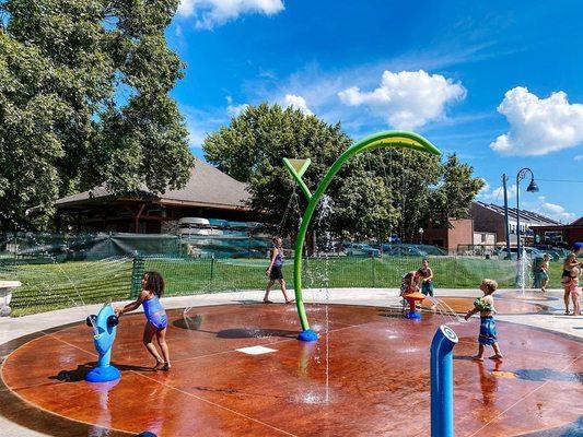 Splash Pad at City Beach in Clear Lake, IA.