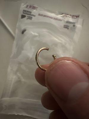 Mangled gold hoop