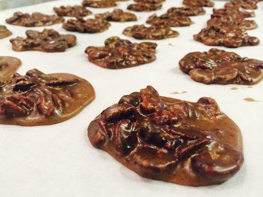 Freshly poured pralines by Eat My Pralines...