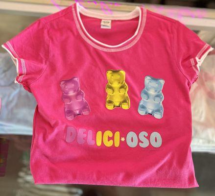 Delicioso Gummy Bear tee for our 7 year old's Easter basket! Custom by the owner in her favorite color & size for just $18!