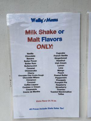 Milkshake or malt flavors.