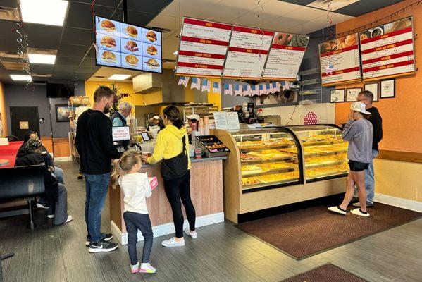 Interior shot of the donut shop