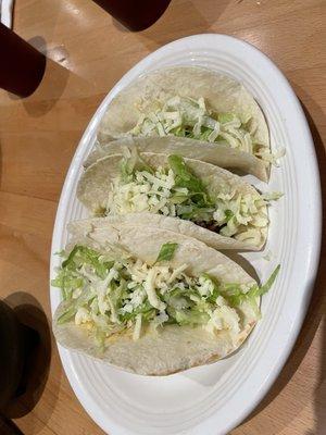 Soft shell beef tacos