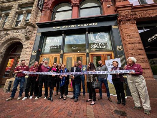 Ribbon cutting at Buzzard's Roost Whiskey Row Experience on April 28th, 2023