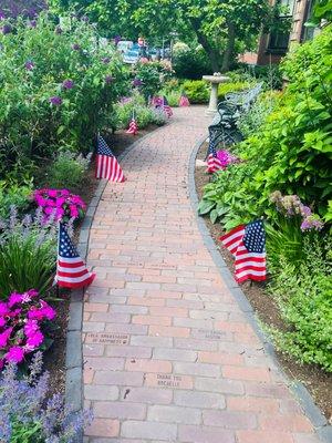 Garden path transforms with each season.