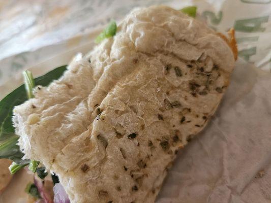 The light color of the bread shows how undercooked the crust is