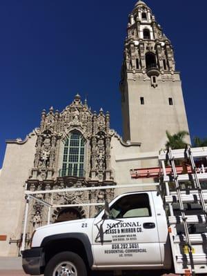 Installation of a custom storefront glass door at Balboa Park's  Museum of Man. Great job by the crew at National Glass.