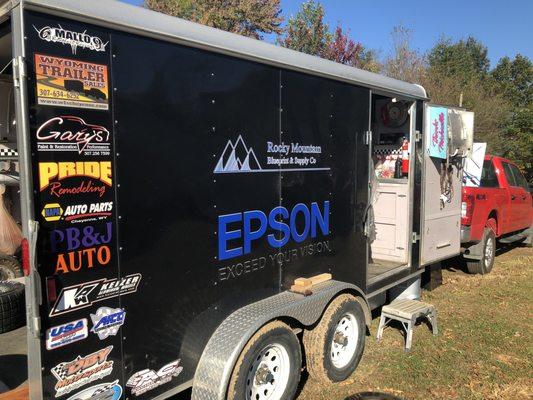 vinyl graphics on a trailer