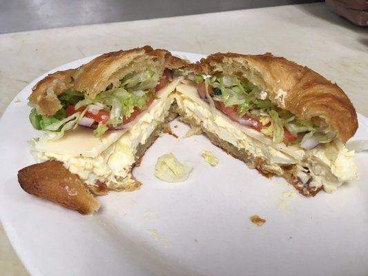 Egg Salad Croissant full dressed and toasted ! Yummy!