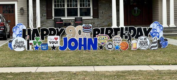 90th birthday lawn sign