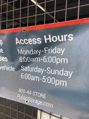 Access after they open @ 9:30 Am ..  I'm Stuck Outside With No Access To My Items ...