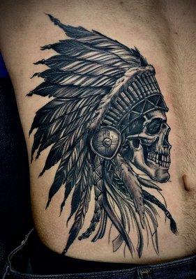 Native American skull tattoo