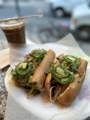 Pork Belly Banh mi and Vietnamese Iced Coffee