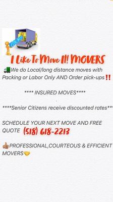 Call us Now no matter how far out you plan to move we can schedule you!