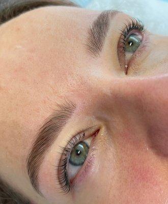 Lash lift and tint  Eyebrows shape and tint