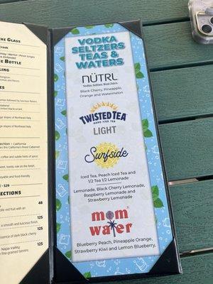 Drink menu