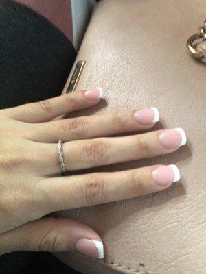 Pink powder French tip