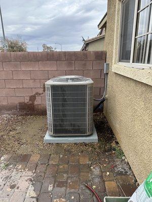 After - New concrete pad, moved closer allowing me more space on the other side and cleaned up connection lines.