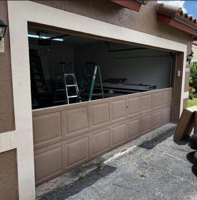 Removing old door