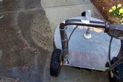 Concrete power cleaning pressure washing