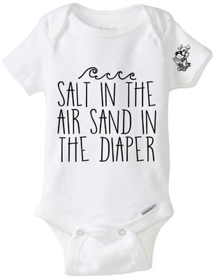 Baby onesie available in pink and blue.