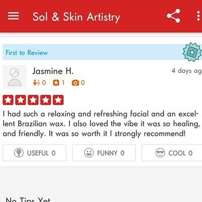 My first Yelp Review! Thank You for your feedback Jasmine! xo