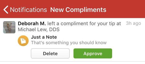 Deborah must be or know the receptionist to send me this note. Like I said in my tip... "as a newbie to dental insurance." #youmadbro